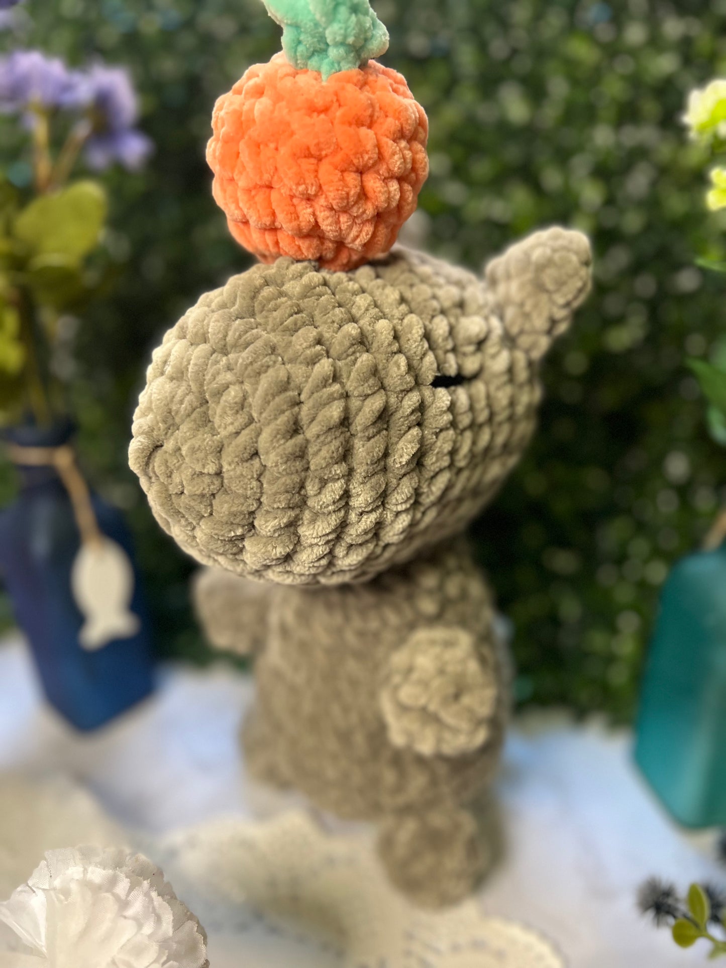 Capybara Peach on head