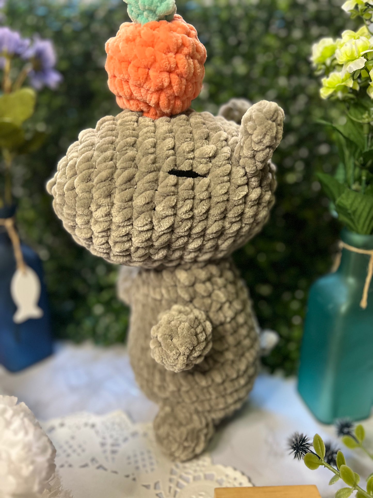 Capybara Peach on head