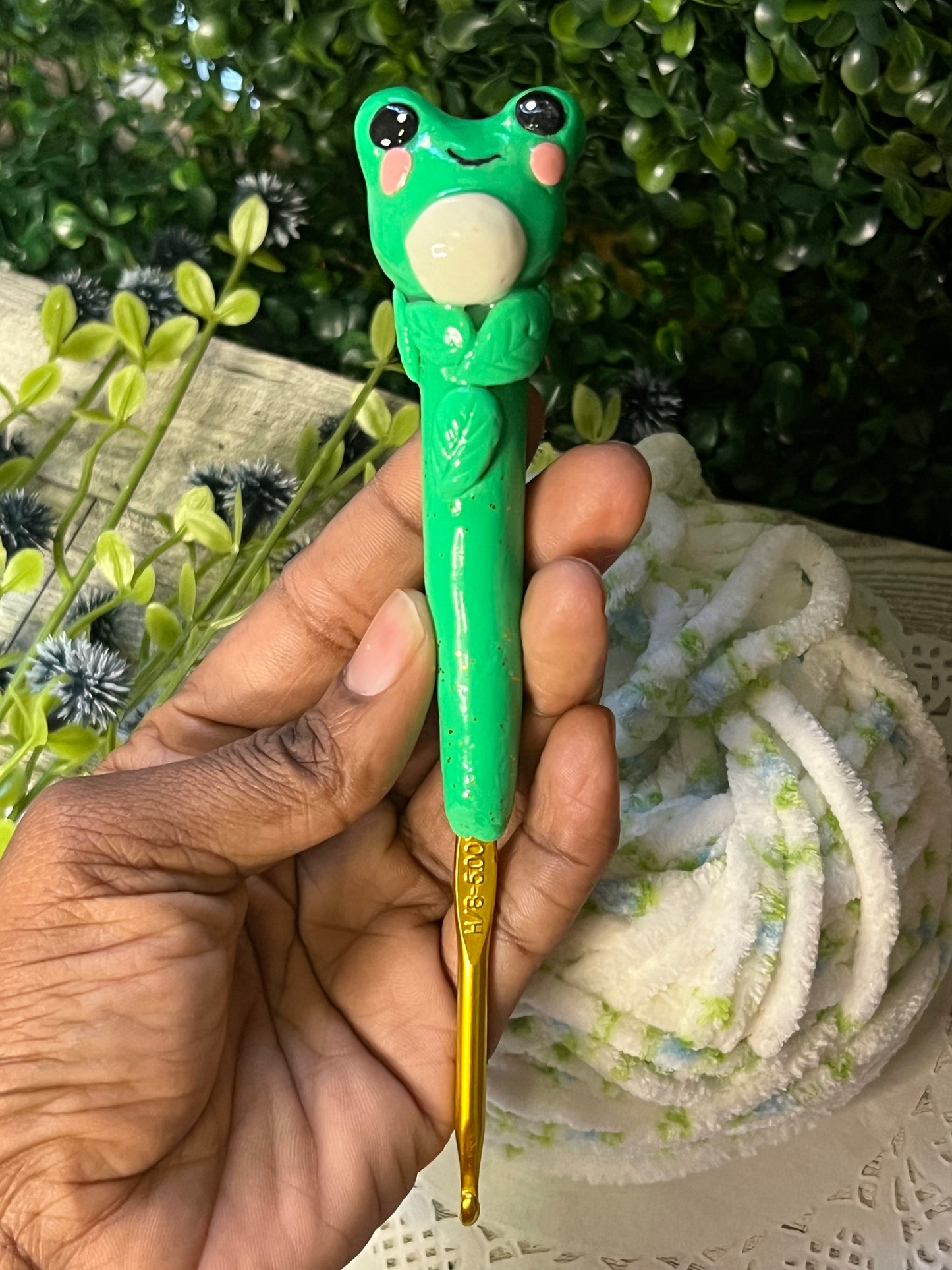 Crochet Hook (Green Frog) 🐸