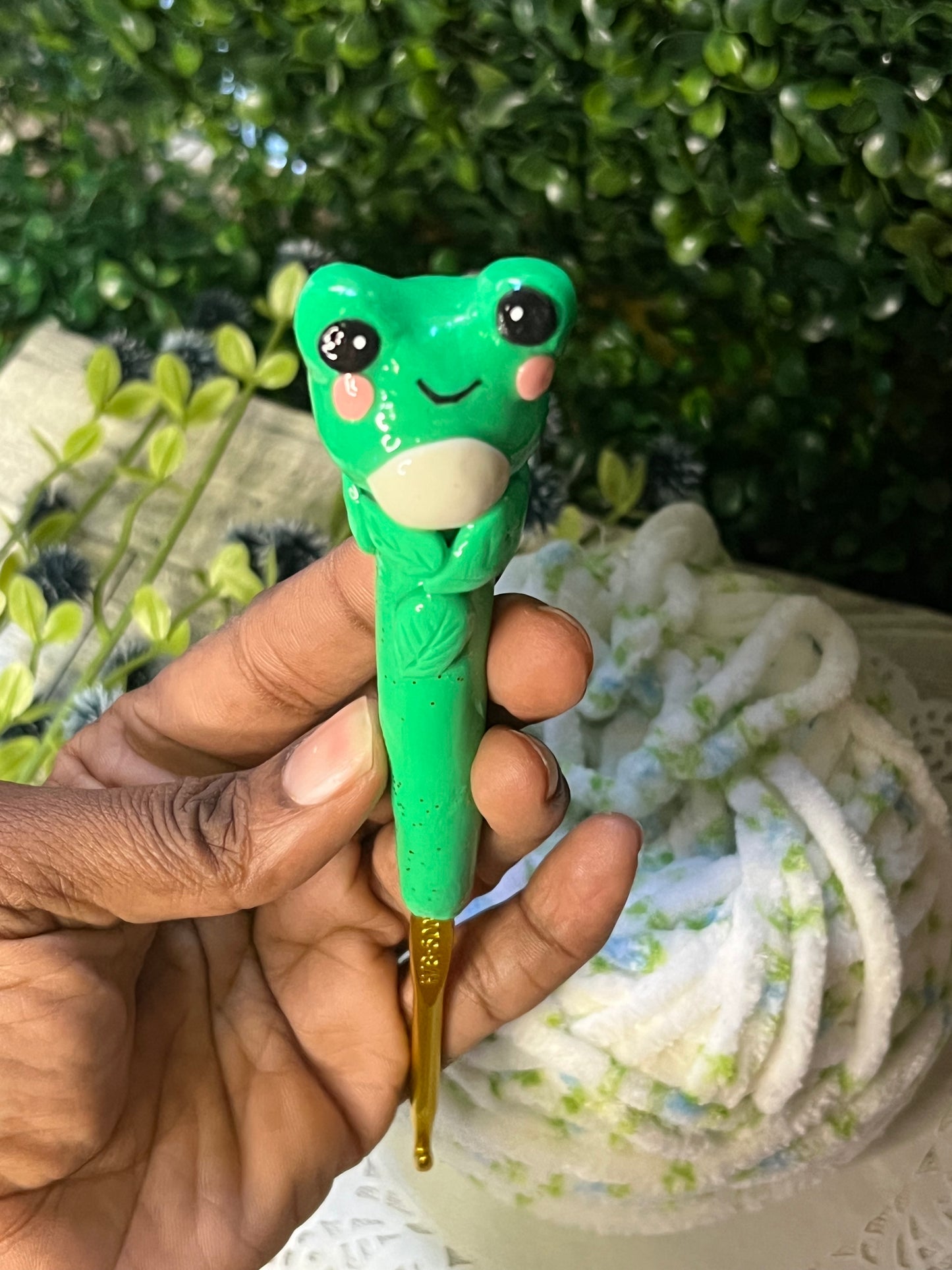 Crochet Hook (Green Frog) 🐸