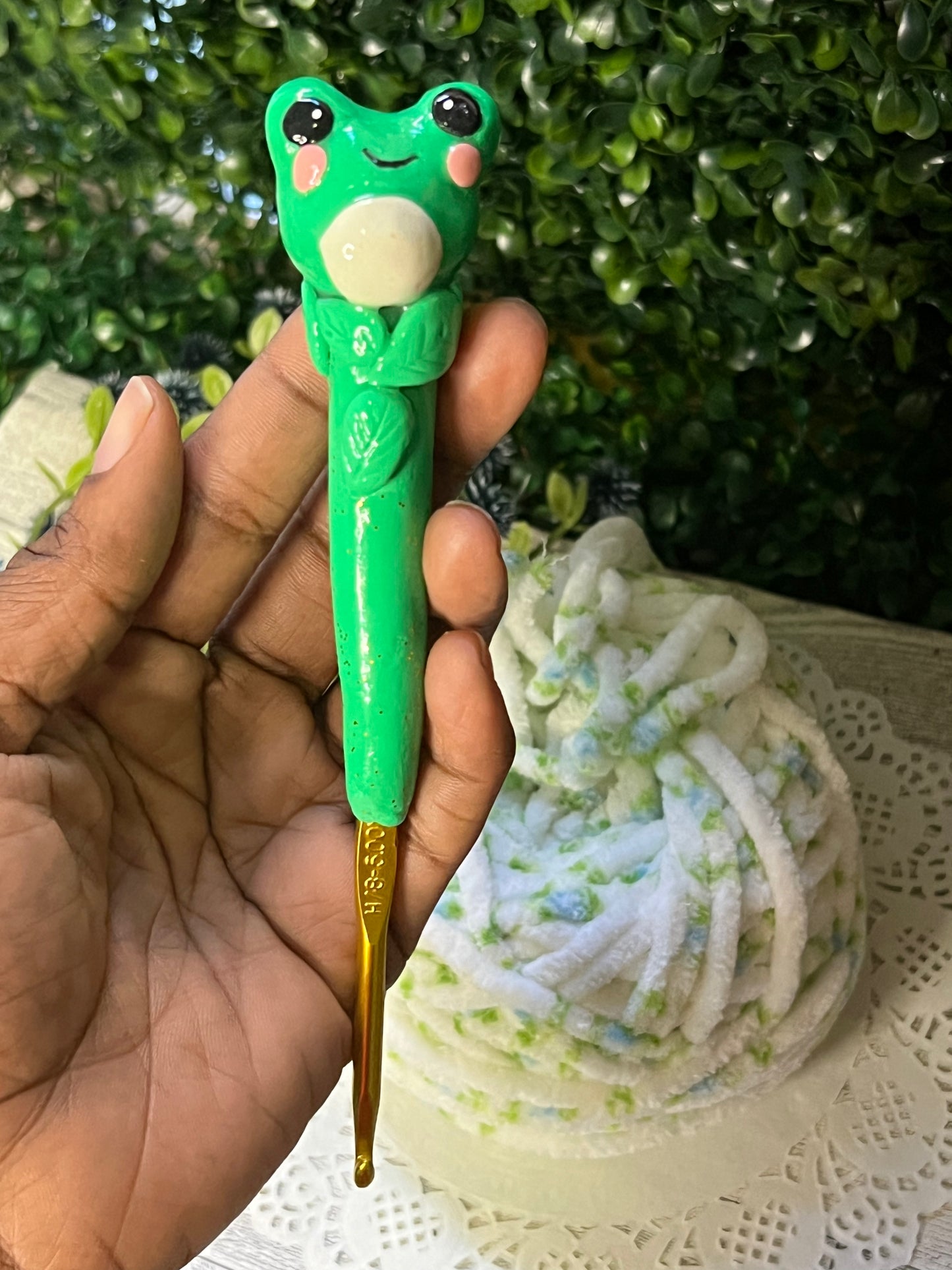 Crochet Hook (Green Frog) 🐸