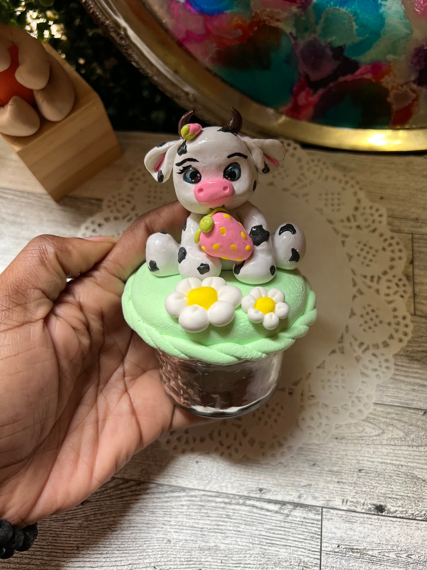 Decorative Jars/ Jars ( Strawberry 🍓 daisy 🌼 cow)