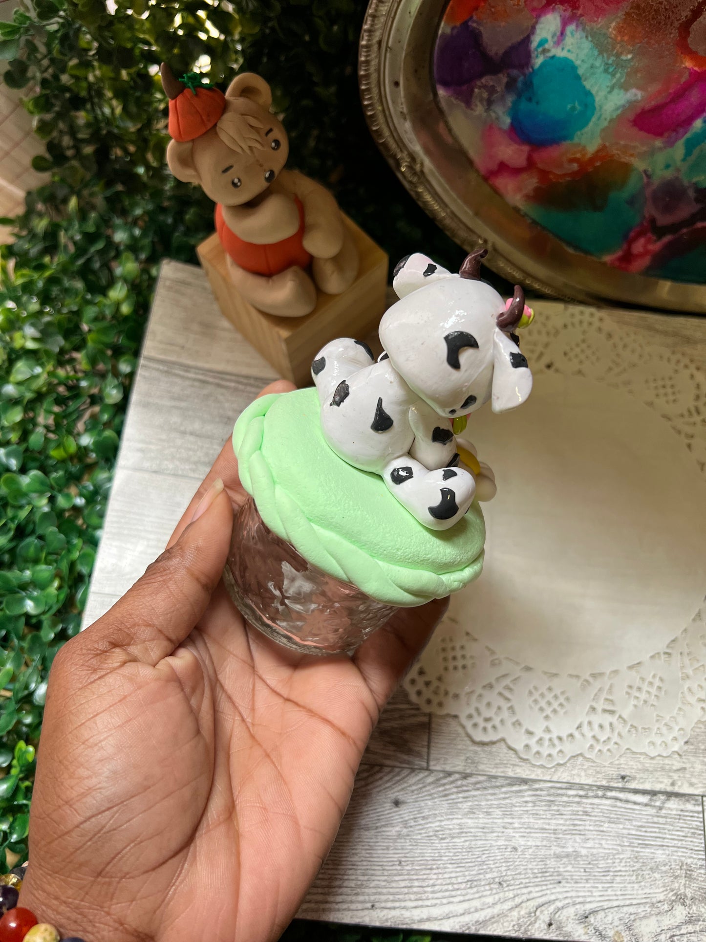Decorative Jars/ Jars ( Strawberry 🍓 daisy 🌼 cow)