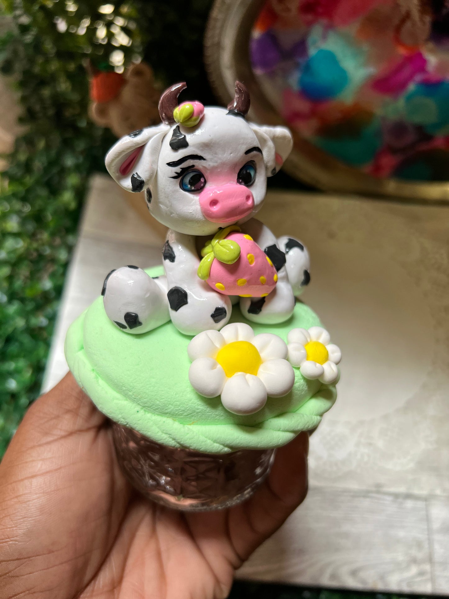 Decorative Jars/ Jars ( Strawberry 🍓 daisy 🌼 cow)