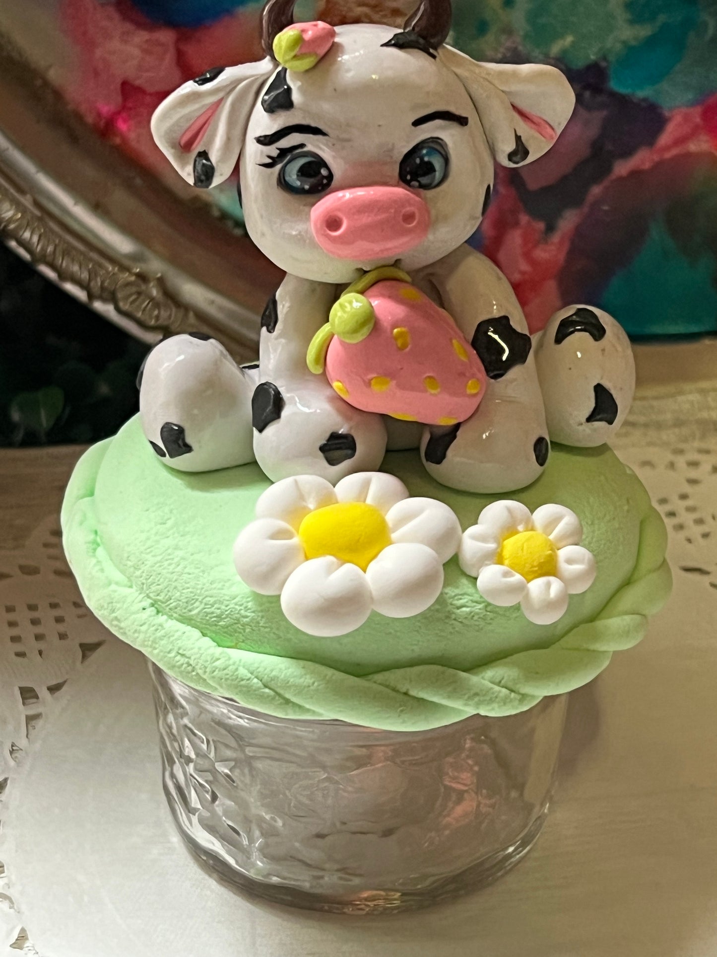Decorative Jars/ Jars ( Strawberry 🍓 daisy 🌼 cow)
