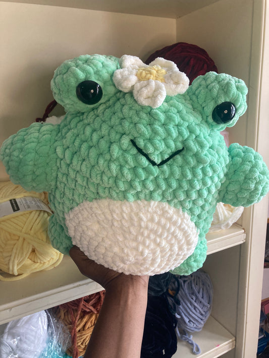 Frog with flower Plushie