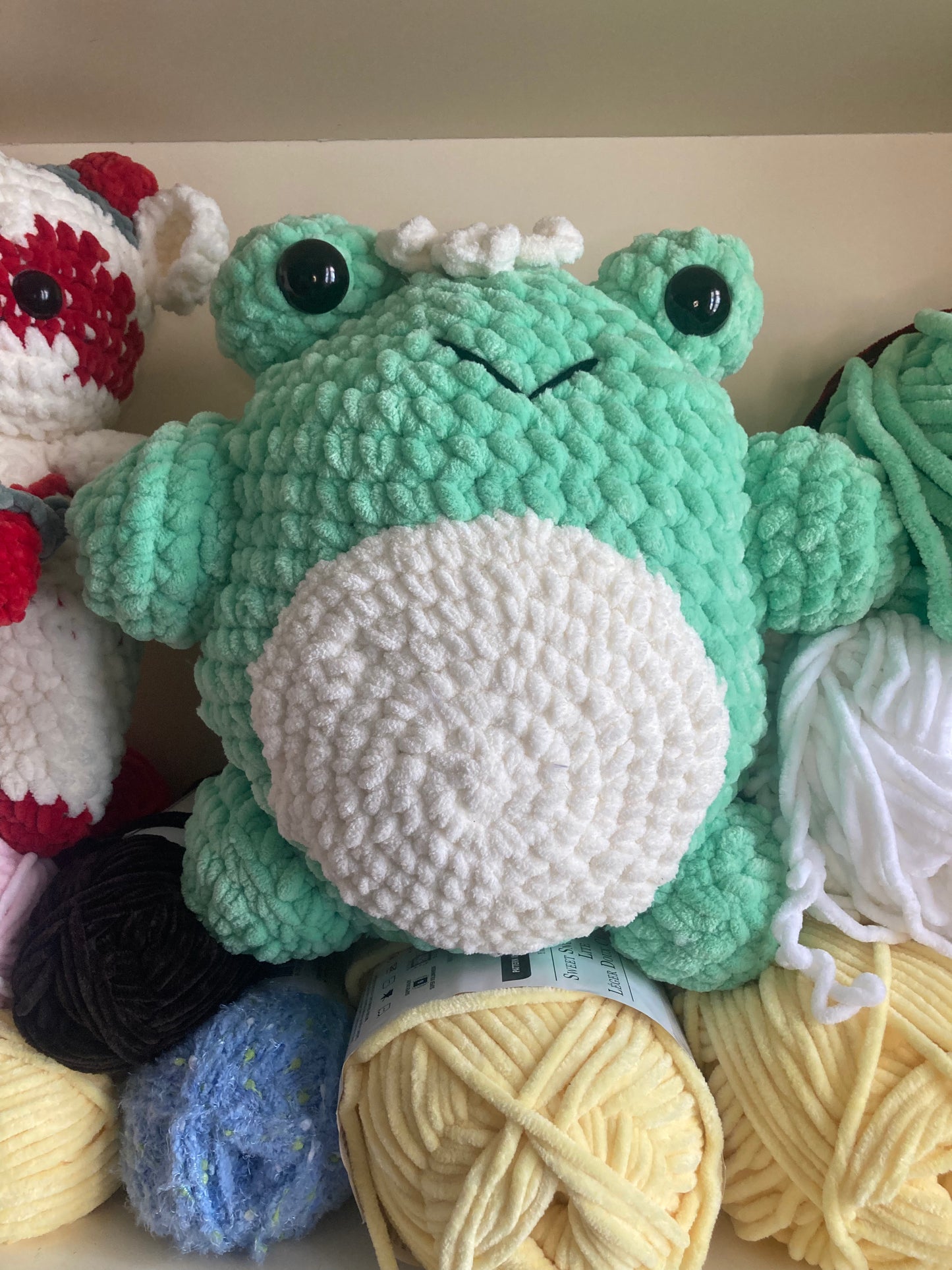 Frog with flower Plushie