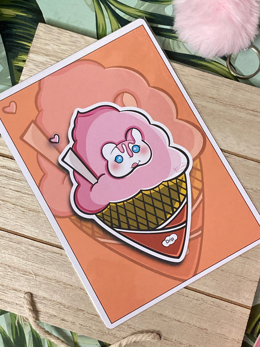 Impresión de cono de helado por goteo