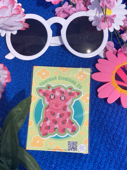 Strawberry 🍓 cow 🐮 Sticker