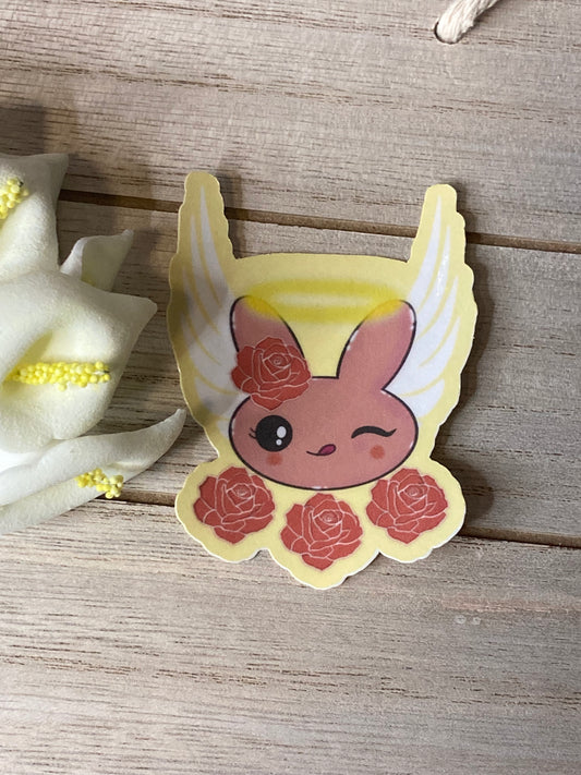 Wink Eye angel bunny stickers